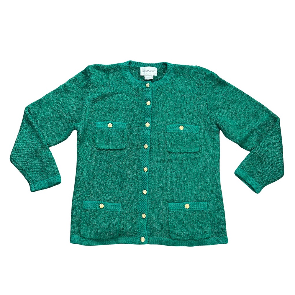 Emerald Green Button-Up Cardigan